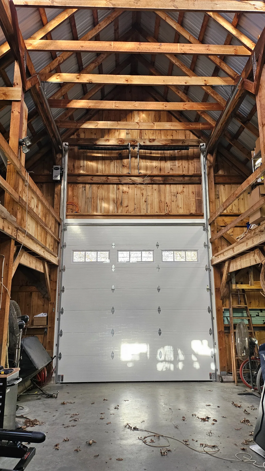 Dark double-car garage door installation Denver CO