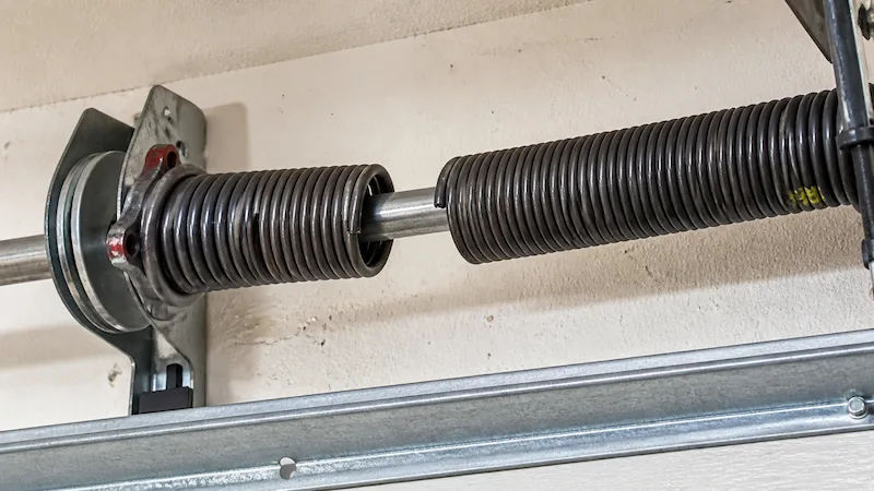 Broken garage door torsion spring
